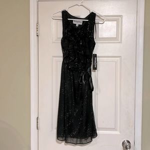 Another Thyme Black/Silver Cocktail Dress - Size 8 NWT